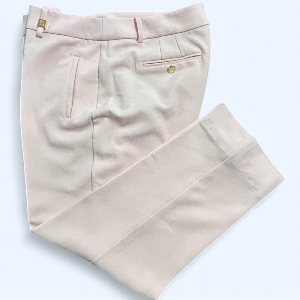 ANNE KLEIN Blush-Pink Dress Pants 6, Straight Leg W/Zipper Fake Pockets